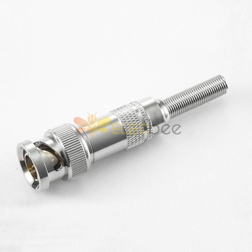 BNC Connector Male 180 Degree Solder Cable For SYV75-2 With Spring