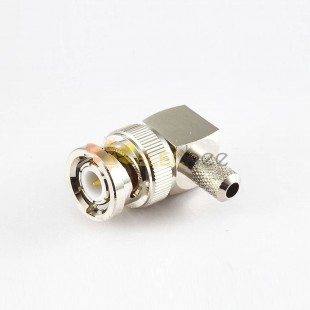 BNC Connector Male Right Angle Cable Mount Crimp For RG174/RG316
