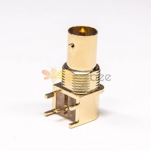 BNC Connector Panel Mount Female Right Angled Bulkhead DIP Type for PCB Mount 75Ohm 75 Ohm