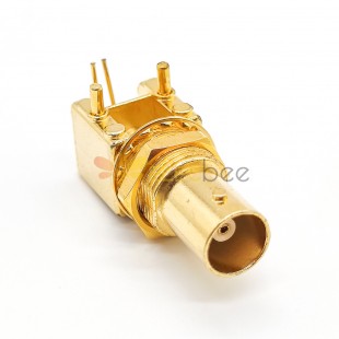 BNC Connector PCB Mount Right Angled Female Through Hole Gold Plating 50 Ohm