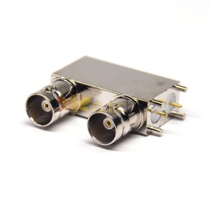 Bnc Double Female Connector Angled DIP Type for PCB Mount