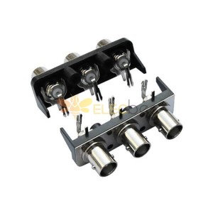 BNC Female Connector 3x1 Angled Jack for PCB Mount