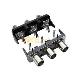 BNC Female Connector 3x1 Angled Jack for PCB Mount 50 Ohm