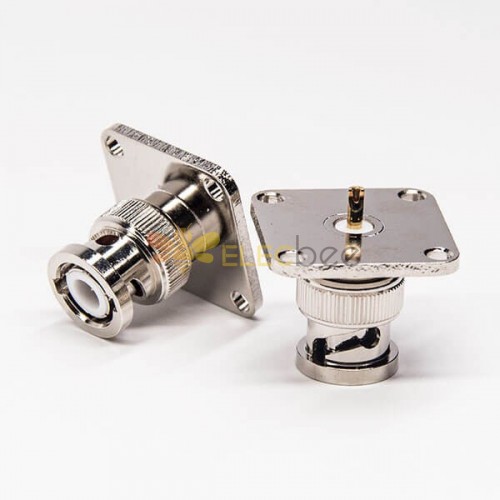 20pcs BNC Connector Flange Mount Plug 180 Degree Solder Type for Coaxial Connector 75 Ohm