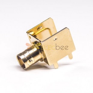 20pcs BNC Quick Connector 90 Degree Female PCB Mount Through Hole Gold Plating
