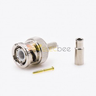 BNC RG316 Male Straight Connector Cable Mount Crimp For RG174/RG316 50 Ohm