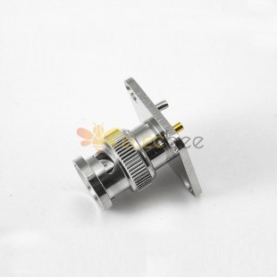 BNC Connector Male Straight 4 Hole Flange Mount for PCB