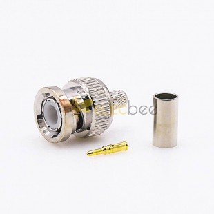 Cable Connector For RG58/RG142 Male Straight Crimp