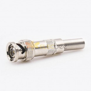 Connector For SYV-50-4 BNC Male Straight Cable Mount Solder With Spring