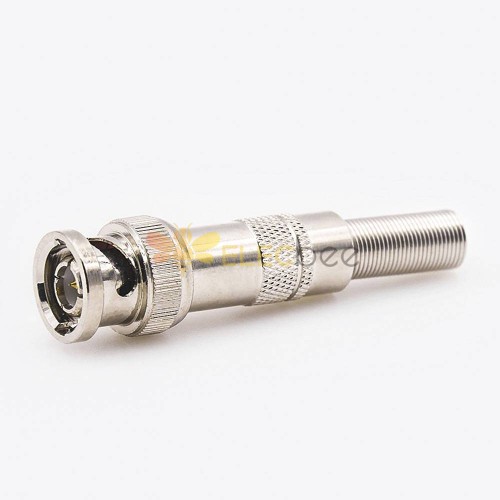 Connector For SYV-50-4 BNC Male Straight Cable Mount Solder With Spring 75 Ohm