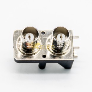Double Female BNC Connector Angled for PCB Mount 50 Ohm