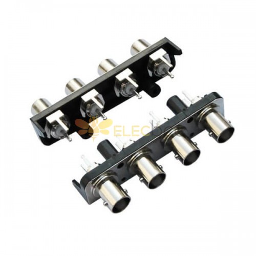 Female BNC Connector 4x1 Jack Straight for PCB 75 Ohm
