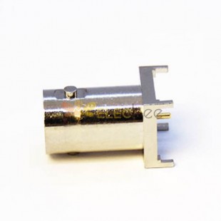 Female HD BNC Connector 17.5mm High with a Long Body 180 Degree Through Hole 75 Ohm