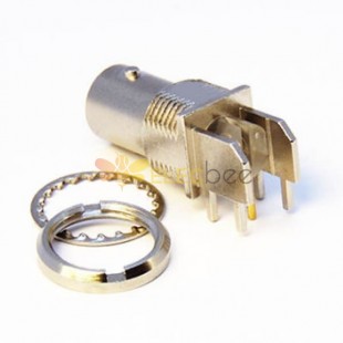 Female Right Angled PCB Mount HD BNC Surface Mount with nut connector 75 Ohm