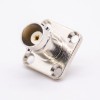 Flange Mount BNC Connector 4 Hole Female Connector Solder Type 75 Ohm