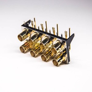 Altın Kaplama BNC Konnektör Kadın 90 Derece PCB Montaj DIP Tipi