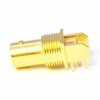 Gold Plating BNC Connector Female Right Angled Through Hole for PCB Mount 8mm
