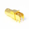 Gold Plating BNC Connector Female Right Angled Through Hole for PCB Mount 8mm