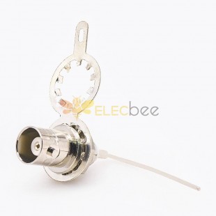 Ground Female BNC Connector Straight Rear Bulkhead Solder Type for Cable 50 Ohm