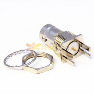 HD BNC Connector Female 180 Degree Bulkhead Margin Surface Mounting for PCB Mount 1.7mm