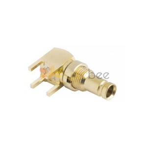1.0/2.3 Connector Jack Solder Termination Right Angle 75Ω PCB Mount standard Bulkhead Fitting Threaded 6GHz