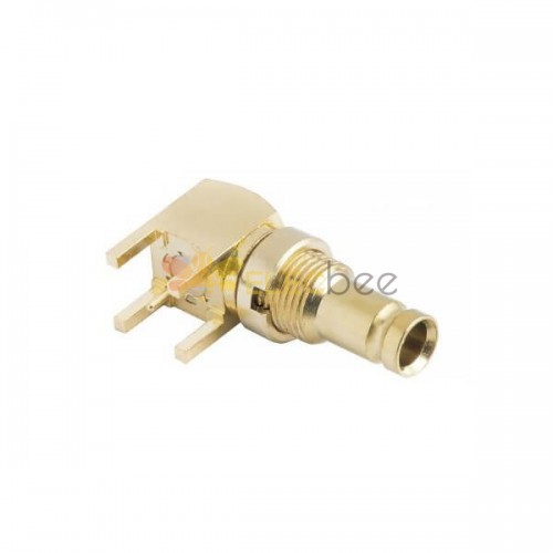 1.0/2.3 Connector Jack Solder Termination Right Angle 75Ω PCB Mount standard Bulkhead Fitting Threaded 6GHz