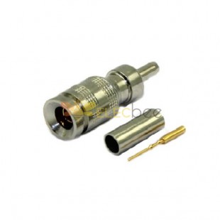 1.0/2.3 Connector Straight 75Ω Plug Crimp Termination Cable Mount Miniature Bulkhead Fitting Snap-On