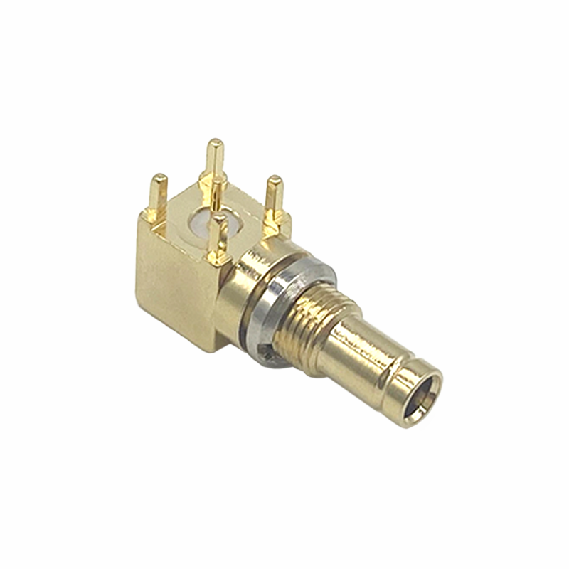 DIN 1.0/2.3 Coaxial Connectors R/A gold plaqué jack PCB mount connector