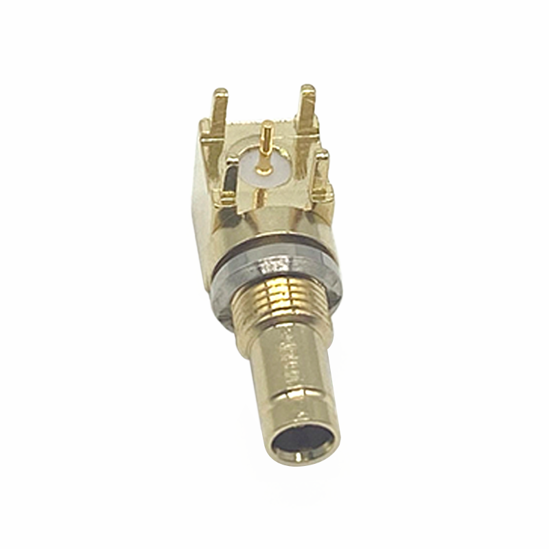 DIN 1.0/2.3 Coaxial Connectors R/A gold plaqué jack PCB mount connector