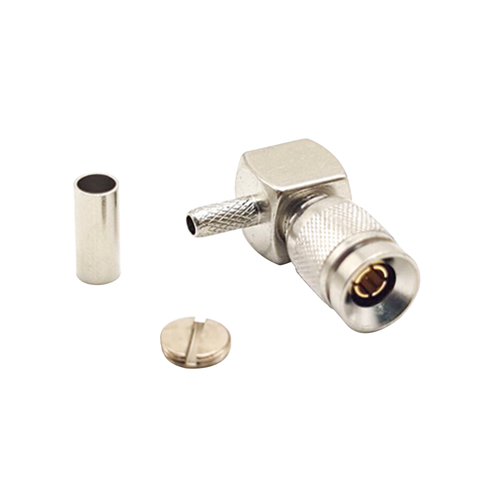 DIN 1.0/2.3 Connector Right Angle Male Crimp Type pour Coaxial Connector