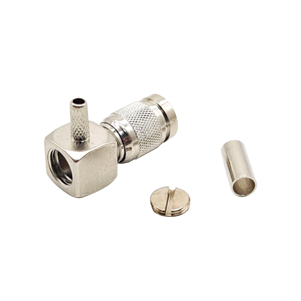 DIN 1.0/2.3 Connector Right Angle Male Crimp Type pour Coaxial Connector