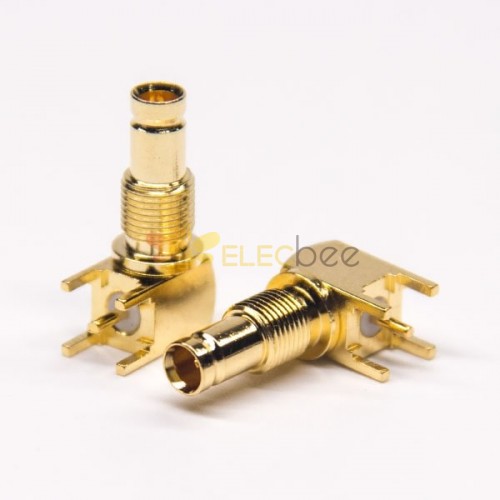 20pcs DIN 1.0 2.3 Connector Right Angle Female DIP Type Bulkhead Panel Mount