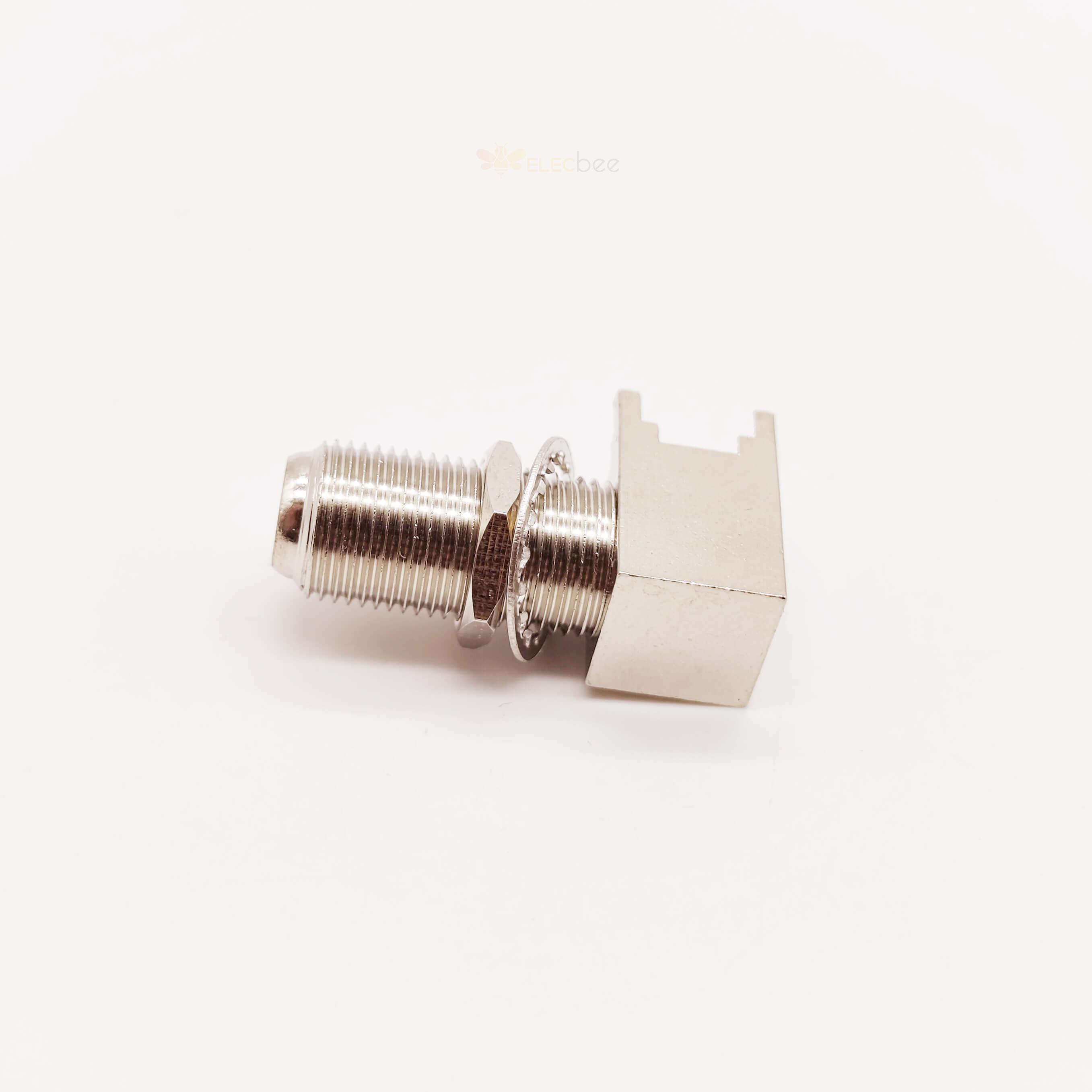 90 Degree F Type Connector Female Bulkhead for PCB Mount