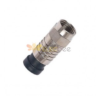 F Connector RF Coaxial Straight Male Compression Type for Cable 75Ω