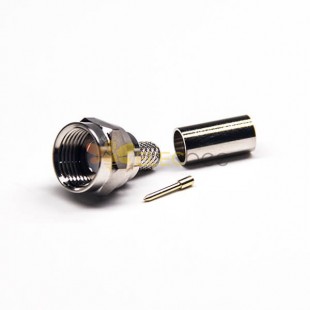 Crimp Type F Connector Straight Male pour Coaxial Cable