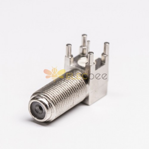 40pcs F Connector Coaxial Female 90 Degree Through Hole for PCB Mount