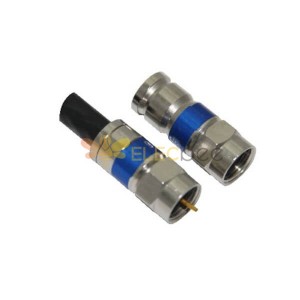 F Connector for RG6 Straight Plug Compression Type for Cable