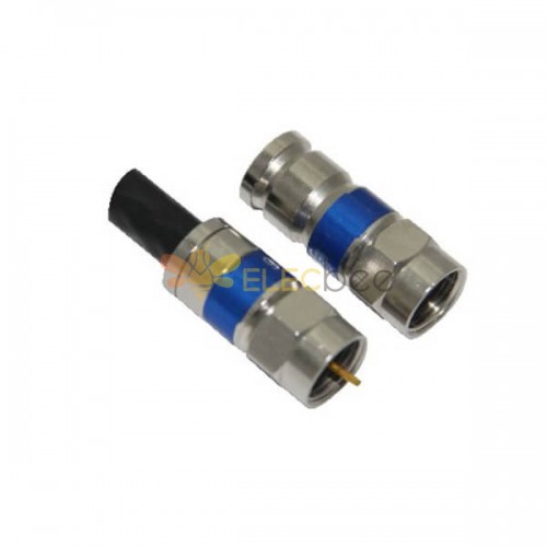 Conector F para RG6 Straight Plug Compressão Tipo para cabo