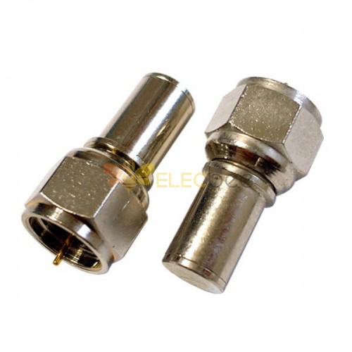 20pcs F Connector Male Brass Plating Nickel