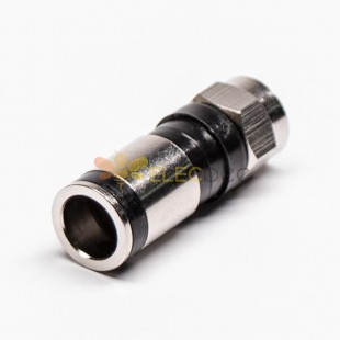 F Male Connector Black Plug Straight Connector Compression Type for RG6