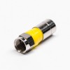 F Male Connector Yellow Plug Straight Connector Compression Type for RG6