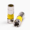 F Male Connector Yellow Plug Straight Connector Compression Type for RG6
