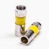 20pcs F Male Connector Yellow Plug Straight Connector Compression Type for RG6