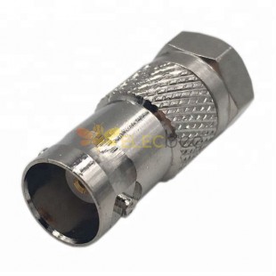 F Plug Male to BNC Jack Female Nickel Plating RF Coaxial Connector Adapter