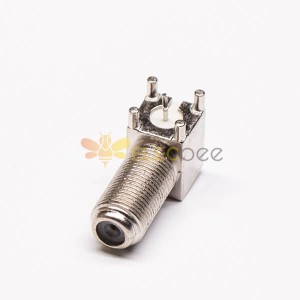 F Type Connector 90 Degree Coaxial Jack Bulkhead pour PCB