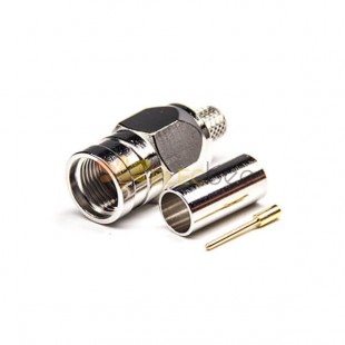 F Type Male Coaxial Connector Straight Crimp Type for Coaxial Cable