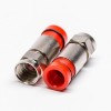 20pcs F Type RG6 Connector Red Male Straight Connector Compression Type