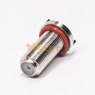 F Type Waterproof Connector Straight Female Threaded Type Through Hole for PCB Mount