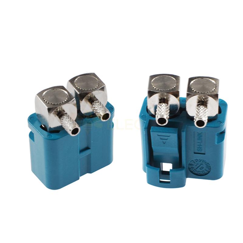 FAKRA SMB Z Dual 90 Degree Twin Female Jack RF Connector Vehicle Connector 50ohm Short Body 15mm RG316 RG174