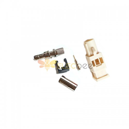 Beige Fakra I Code Male Plug Straight Connector Crimp for Cable RG142 RG223